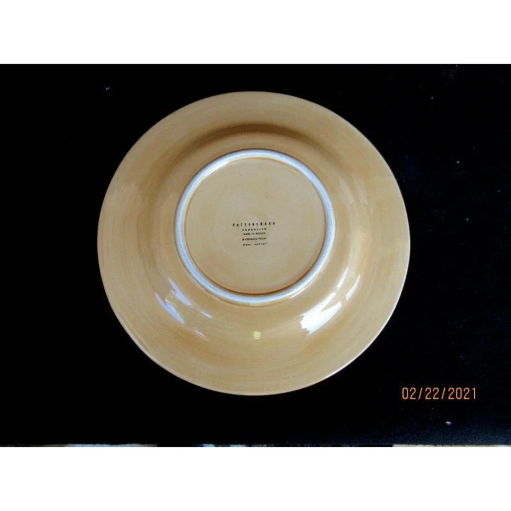 Pottery Barn Sausalito Amber Gold Hand Painted Dinner‎ Plate